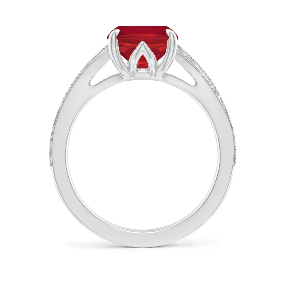10x8mm AA Vintage Inspired Cushion Rectangular Ruby Split Shank Engagement Ring in P950 Platinum side 199