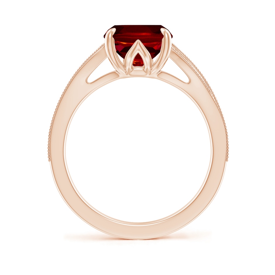 10x8mm AAAA Vintage Inspired Cushion Rectangular Ruby Split Shank Engagement Ring in 9K Rose Gold side 199