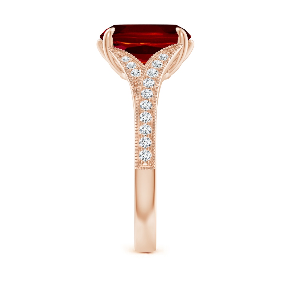 10x8mm AAAA Vintage Inspired Cushion Rectangular Ruby Split Shank Engagement Ring in 9K Rose Gold side 299