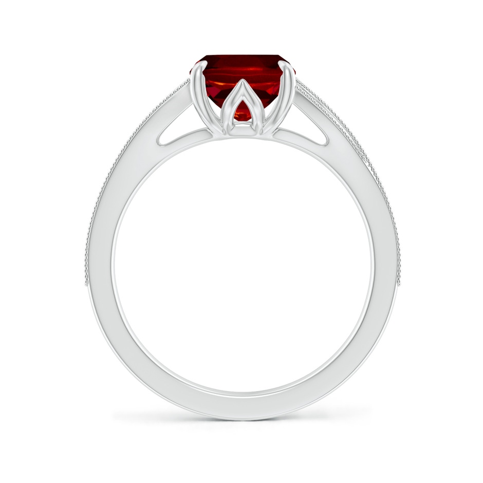 9x7mm AAAA Vintage Inspired Cushion Rectangular Ruby Split Shank Engagement Ring in P950 Platinum side 199