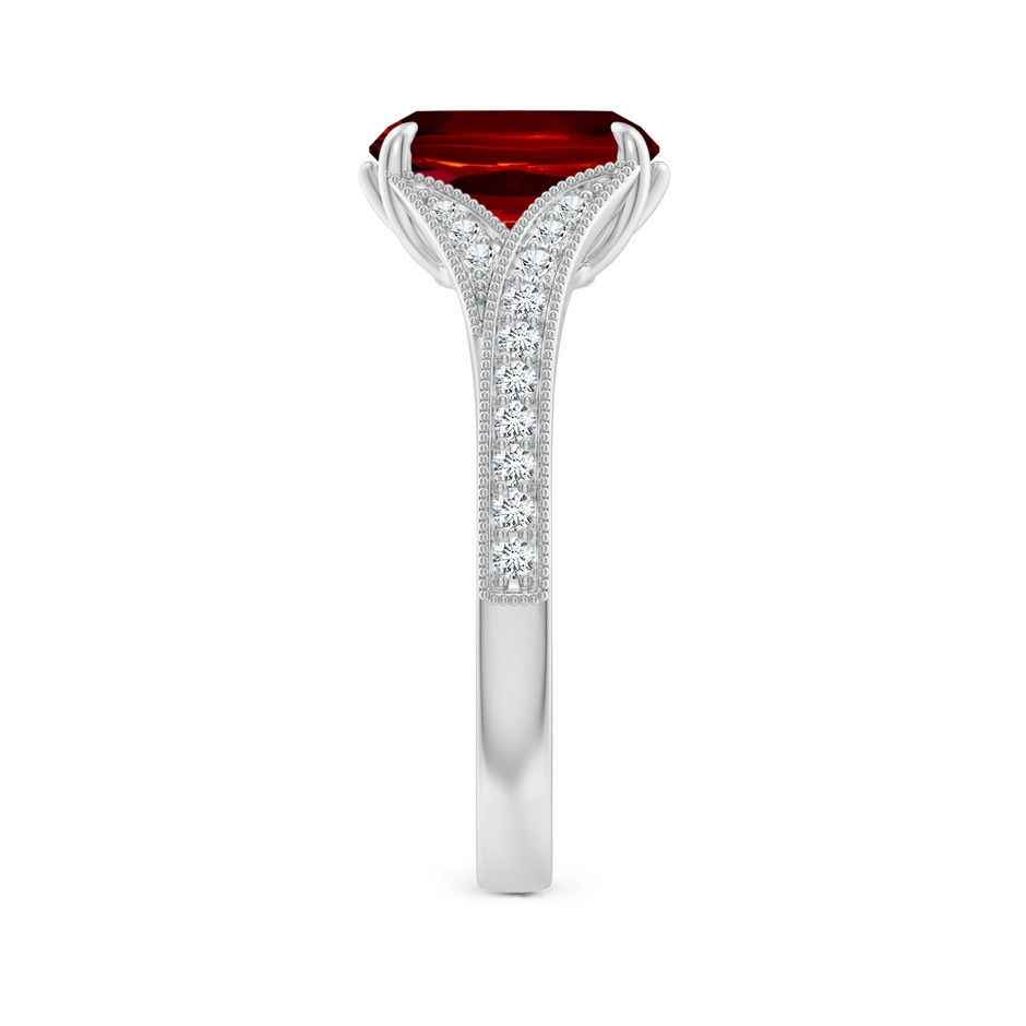 9x7mm AAAA Vintage Inspired Cushion Rectangular Ruby Split Shank Engagement Ring in P950 Platinum side 299