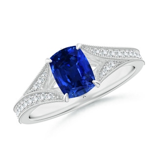 Cushion Rectangular Lab-Grown Lab Grown Blue Sapphire