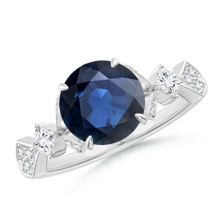 Round AA Blue Sapphire