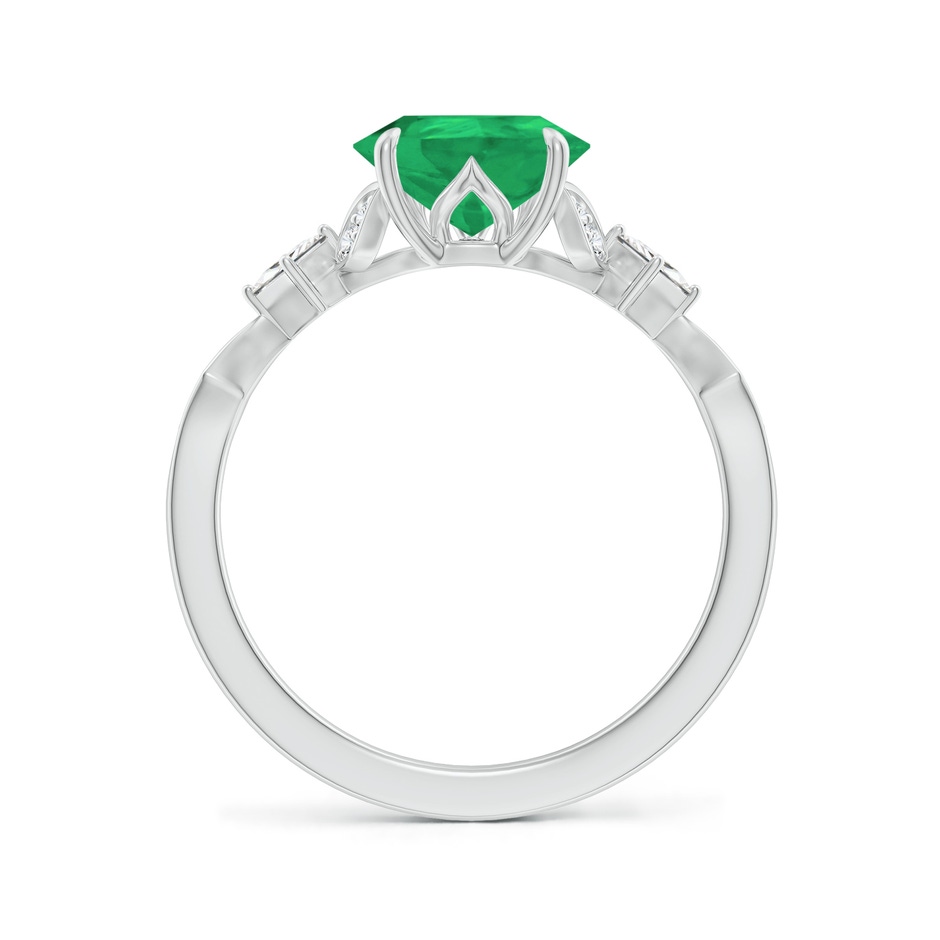 10x8mm A Vintage Style Pear Emerald Engagement Ring with Leaf Motifs in White Gold side 199