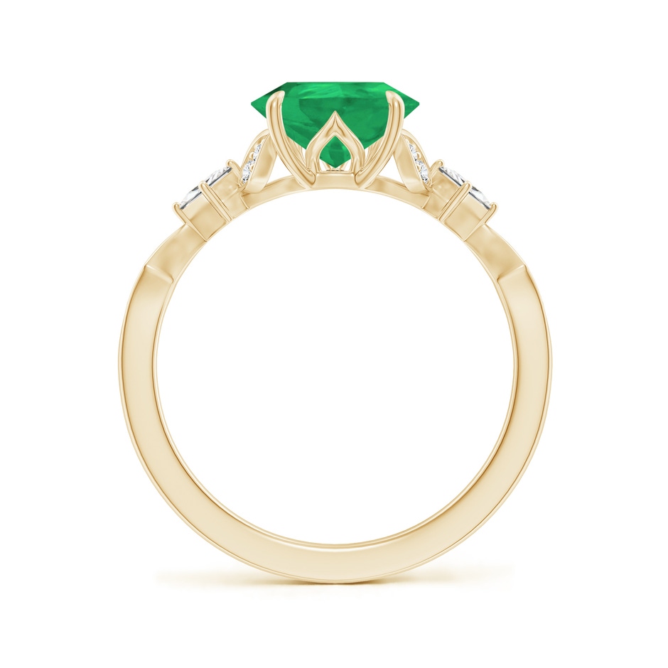 10x8mm A Vintage Style Pear Emerald Engagement Ring with Leaf Motifs in Yellow Gold side 199