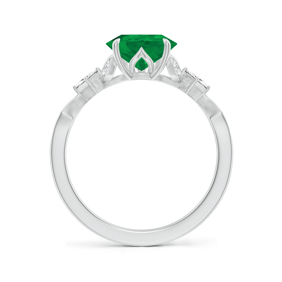 10x8mm AA Vintage Style Pear Emerald Engagement Ring with Leaf Motifs in P950 Platinum side 199