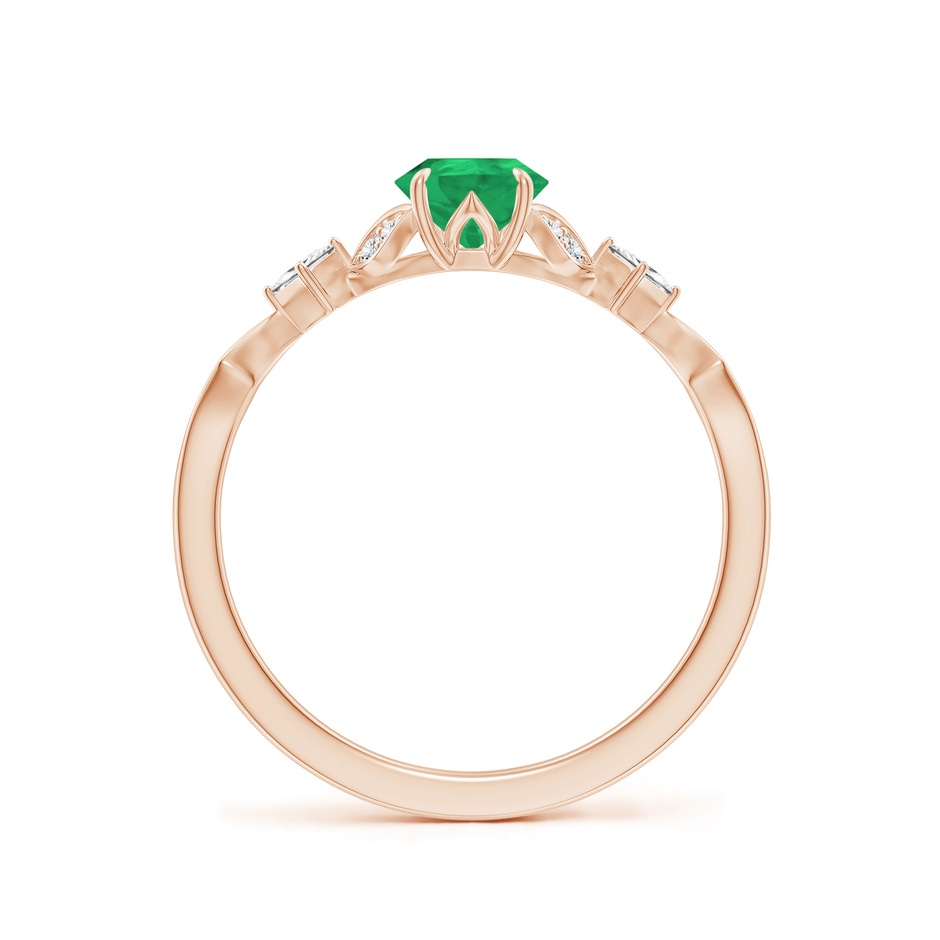 7x5mm A Vintage Style Pear Emerald Engagement Ring with Leaf Motifs in Rose Gold side 199