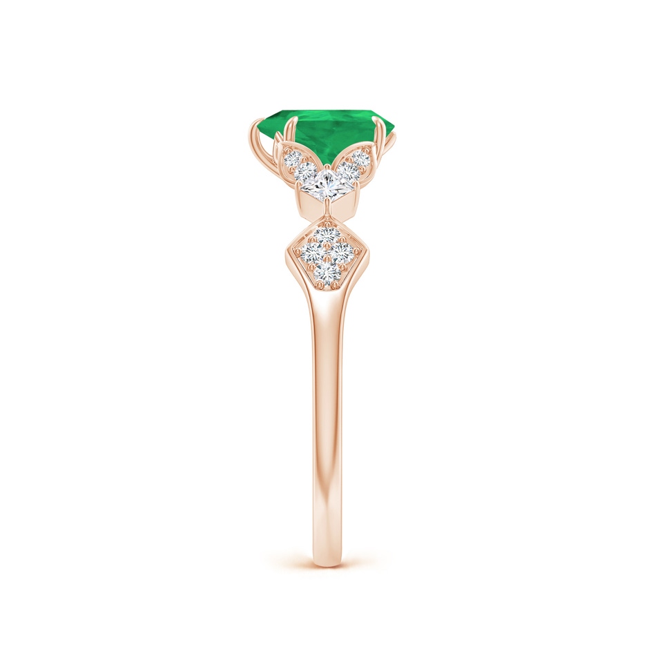 7x5mm A Vintage Style Pear Emerald Engagement Ring with Leaf Motifs in Rose Gold side 299