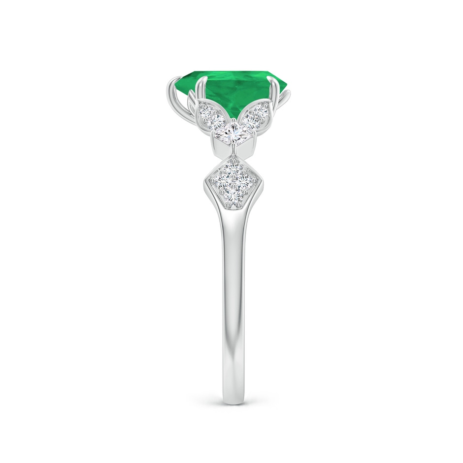8x6mm A Vintage Style Pear Emerald Engagement Ring with Leaf Motifs in P950 Platinum side 299
