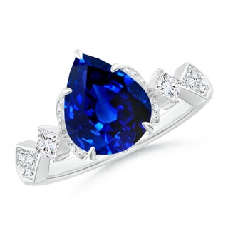 Pear Lab-Grown Lab Grown Blue Sapphire