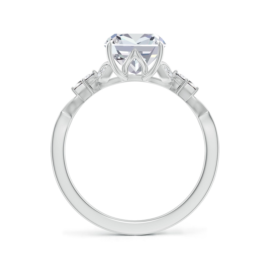 10x7.5mm HSI2 Vintage Style Cushion Rectangular Diamond Engagement Ring with Leaf Motifs in P950 Platinum side 199