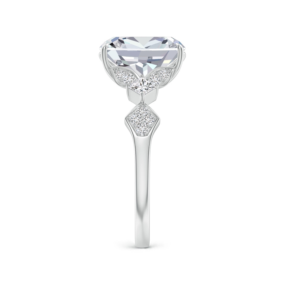 10x7.5mm HSI2 Vintage Style Cushion Rectangular Diamond Engagement Ring with Leaf Motifs in P950 Platinum side 299
