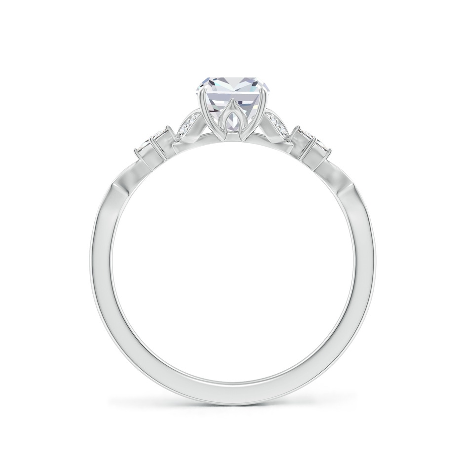 7x5mm GVS2 Vintage Style Cushion Rectangular Diamond Engagement Ring with Leaf Motifs in P950 Platinum side 199