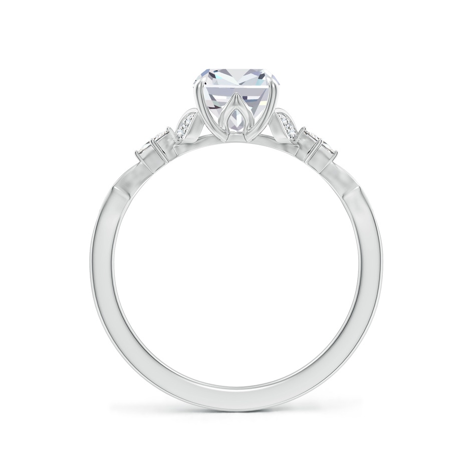 8x6mm GVS2 Vintage Style Cushion Rectangular Diamond Engagement Ring with Leaf Motifs in P950 Platinum side 199