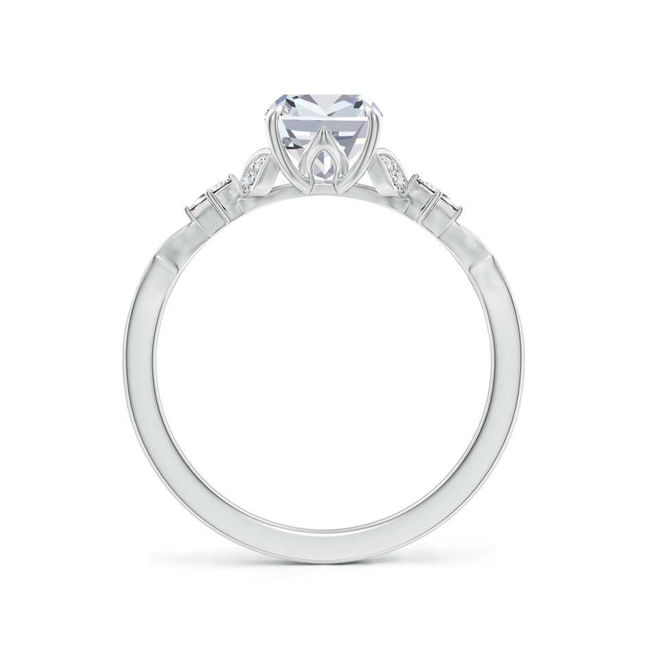 8x6mm HSI2 Vintage Style Cushion Rectangular Diamond Engagement Ring with Leaf Motifs in P950 Platinum side 199