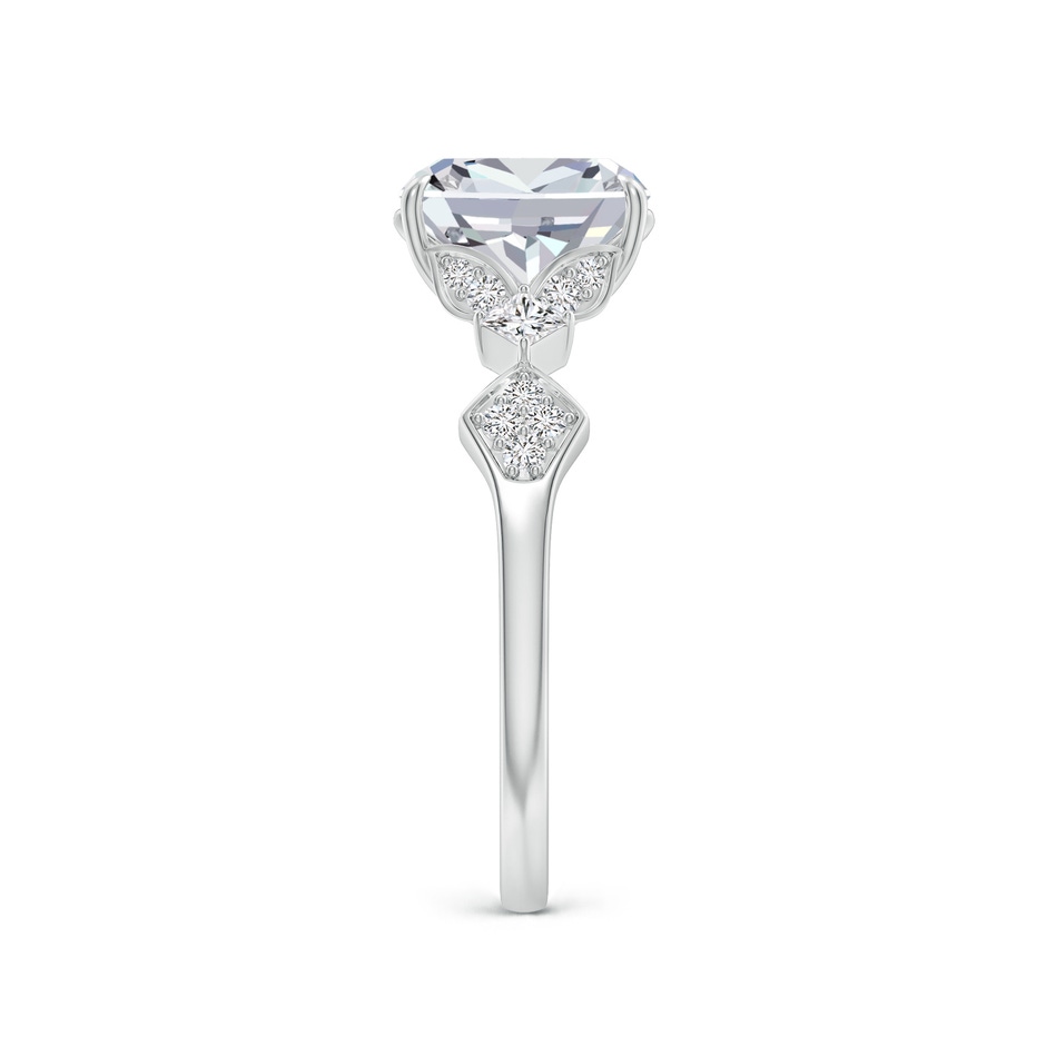 8x6mm HSI2 Vintage Style Cushion Rectangular Diamond Engagement Ring with Leaf Motifs in P950 Platinum side 299