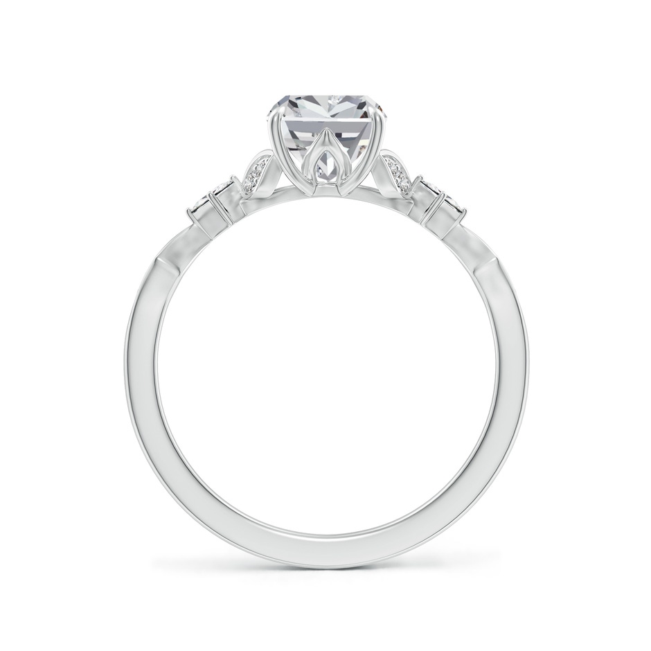 8x6mm IJI1I2 Vintage Style Cushion Rectangular Diamond Engagement Ring with Leaf Motifs in P950 Platinum side 199