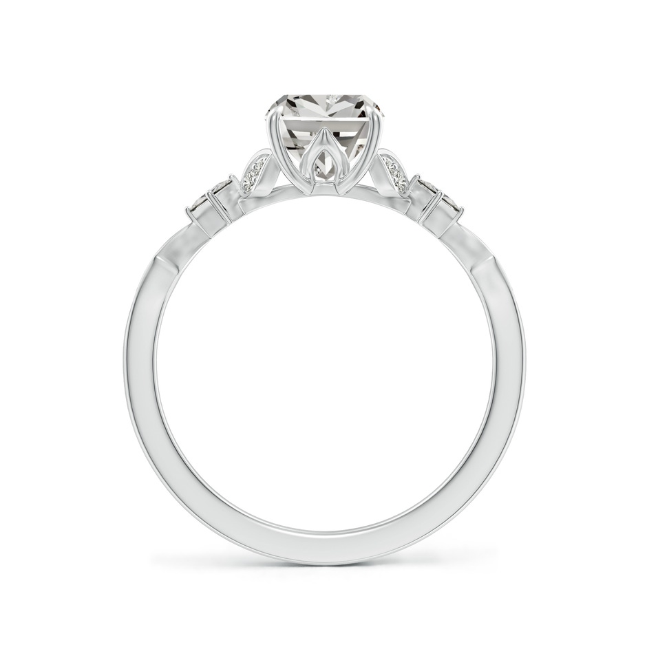 8x6mm KI3 Vintage Style Cushion Rectangular Diamond Engagement Ring with Leaf Motifs in P950 Platinum side 199
