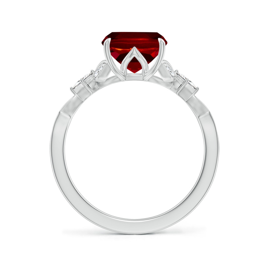 10x8mm AAAA Vintage Style Cushion Rectangular Ruby Engagement Ring with Leaf Motifs in P950 Platinum side 199