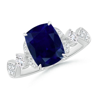 Cushion Rectangular AA Blue Sapphire