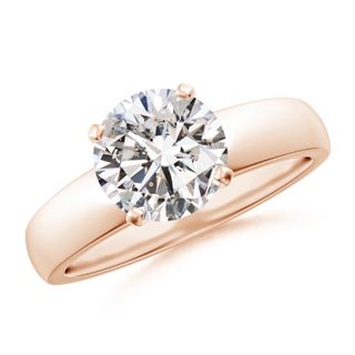 8mm IJI1I2 Prong-Set Round Diamond Solitaire Engagement Ring in Rose Gold