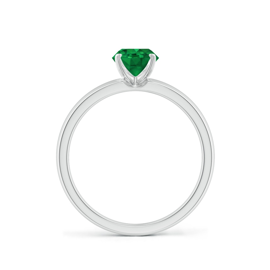 6mm AAA Prong-Set Round Emerald Solitaire Engagement Ring in White Gold side 199