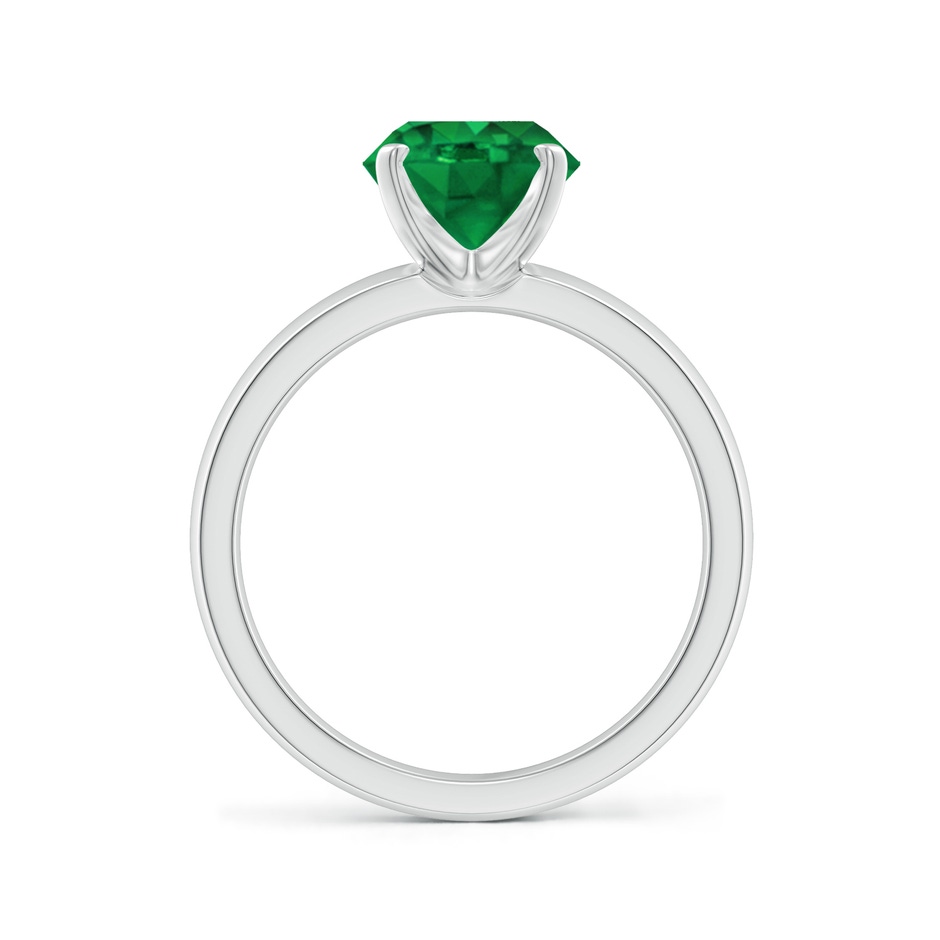 8mm AAA Prong-Set Round Emerald Solitaire Engagement Ring in White Gold side 199