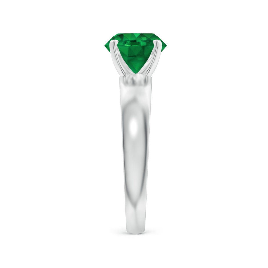 8mm AAA Prong-Set Round Emerald Solitaire Engagement Ring in White Gold side 299