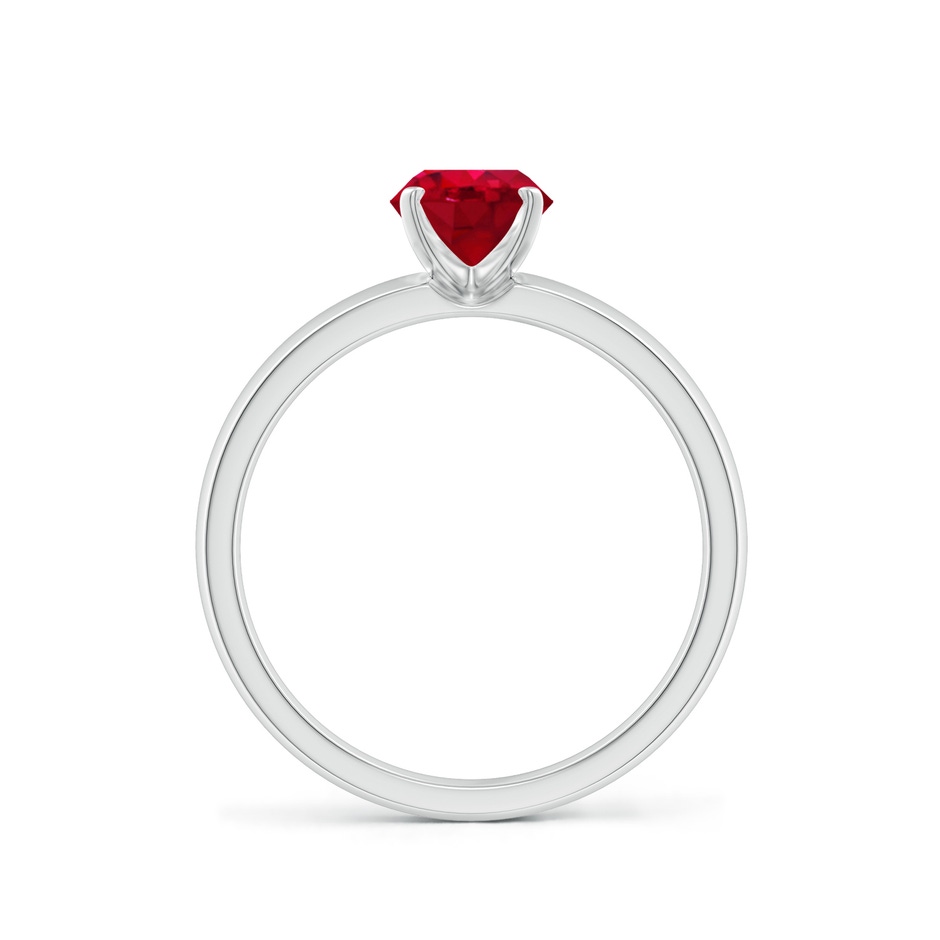 6mm AAA Prong-Set Round Ruby Solitaire Engagement Ring in 18K White Gold side 199