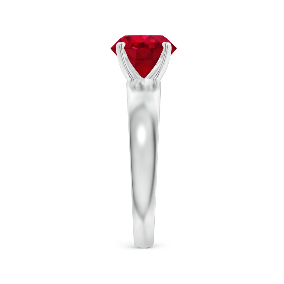 8mm AAA Prong-Set Round Ruby Solitaire Engagement Ring in White Gold side 299