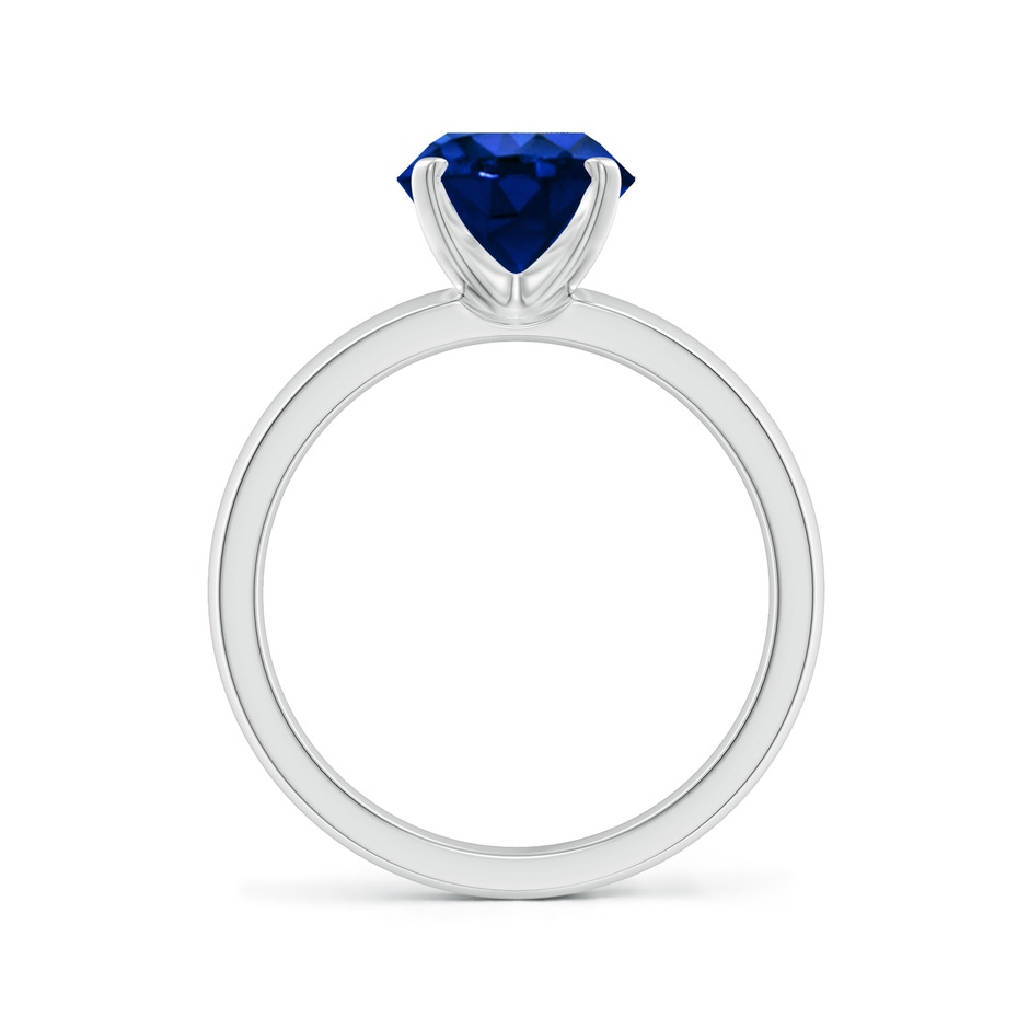 8mm Lab-Grown Prong-Set Round Blue Sapphire Solitaire Engagement Ring in 18K White Gold side 199