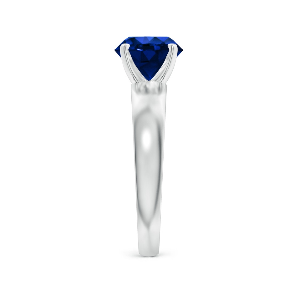 8mm Lab-Grown Prong-Set Round Blue Sapphire Solitaire Engagement Ring in 18K White Gold side 299