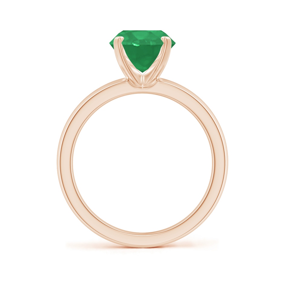 10x8mm A Prong-Set Oval Emerald Solitaire Engagement Ring in Rose Gold Side 199