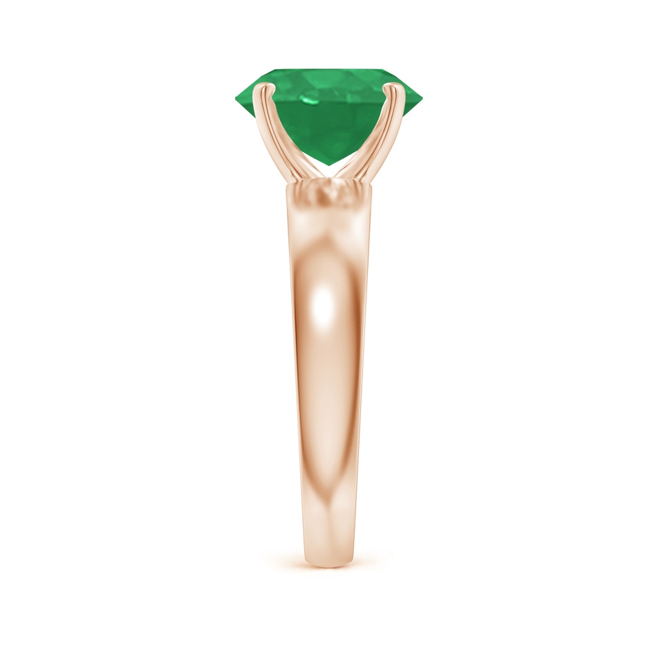 10x8mm A Prong-Set Oval Emerald Solitaire Engagement Ring in Rose Gold Side 299