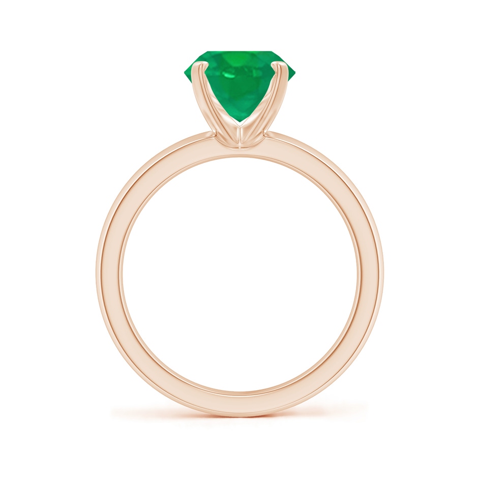 10x8mm AA Prong-Set Oval Emerald Solitaire Engagement Ring in 18K Rose Gold Side 199