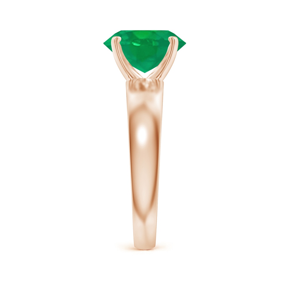 10x8mm AA Prong-Set Oval Emerald Solitaire Engagement Ring in 18K Rose Gold Side 299