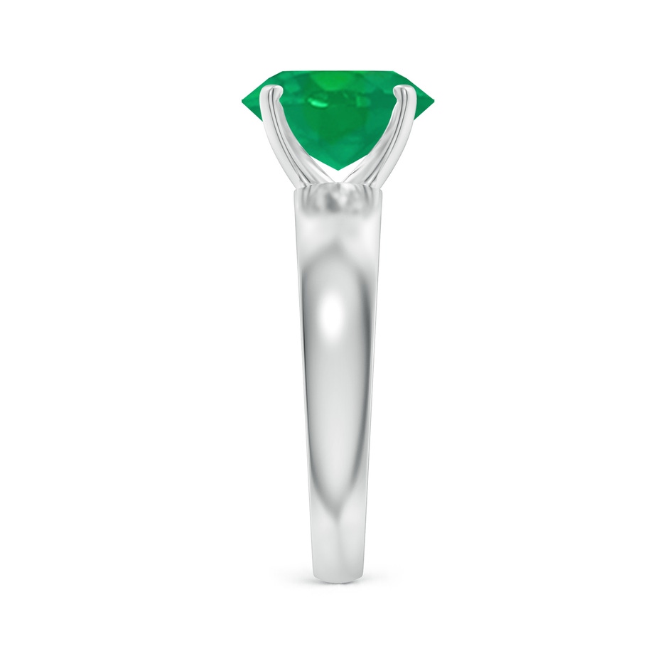 10x8mm AA Prong-Set Oval Emerald Solitaire Engagement Ring in P950 Platinum Side 299