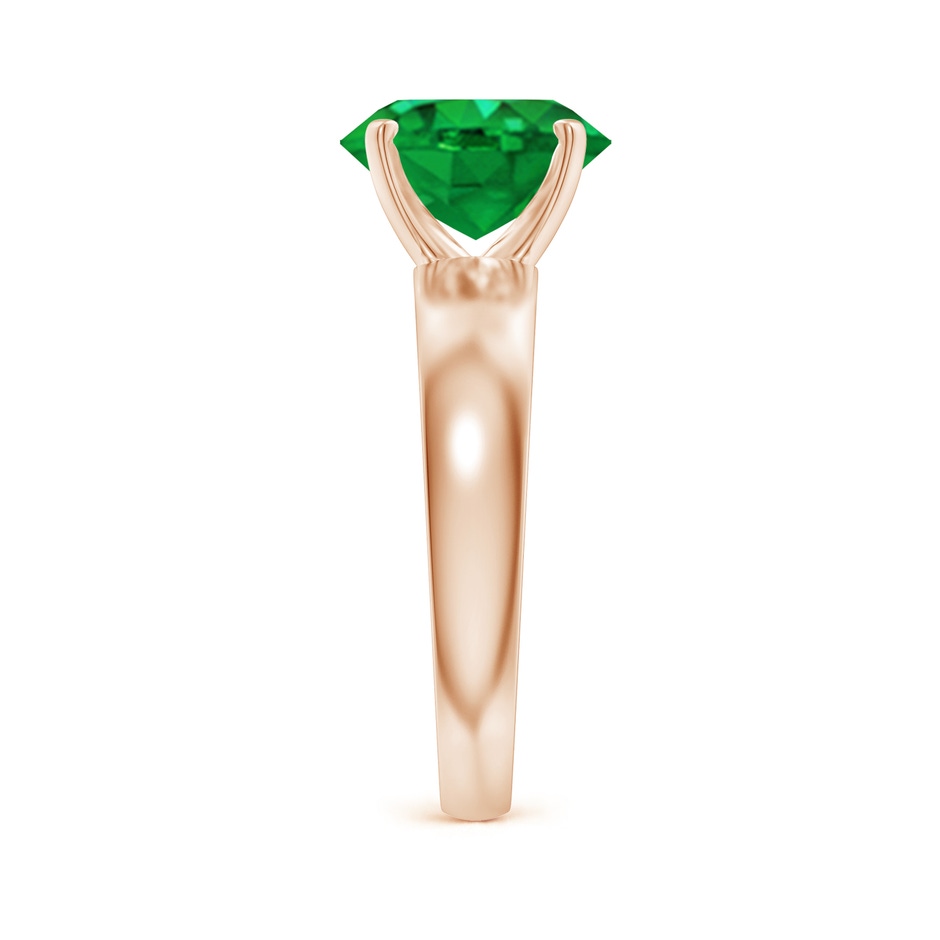 10x8mm AAA Prong-Set Oval Emerald Solitaire Engagement Ring in Rose Gold Side 299