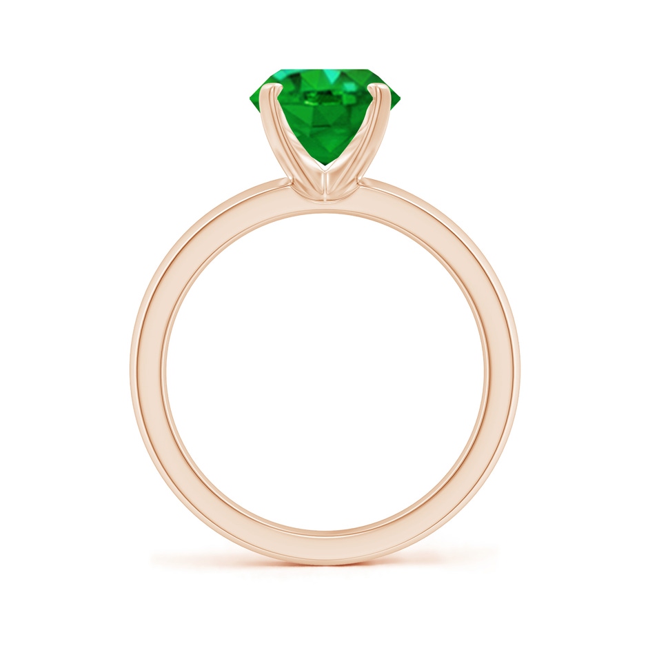 10x8mm AAAA Prong-Set Oval Emerald Solitaire Engagement Ring in Rose Gold Side 199