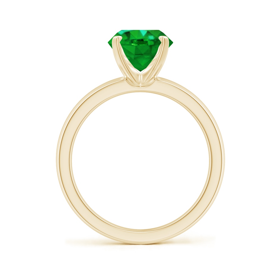 10x8mm AAAA Prong-Set Oval Emerald Solitaire Engagement Ring in Yellow Gold Side 199