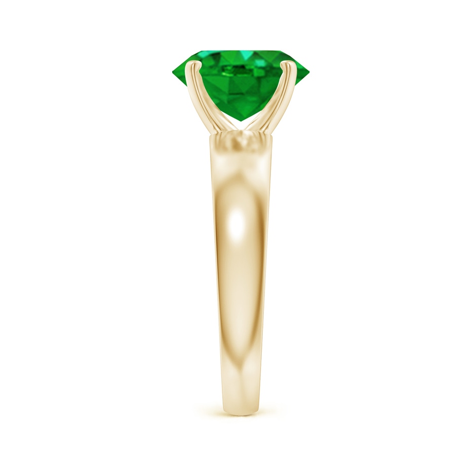 10x8mm AAAA Prong-Set Oval Emerald Solitaire Engagement Ring in Yellow Gold Side 299