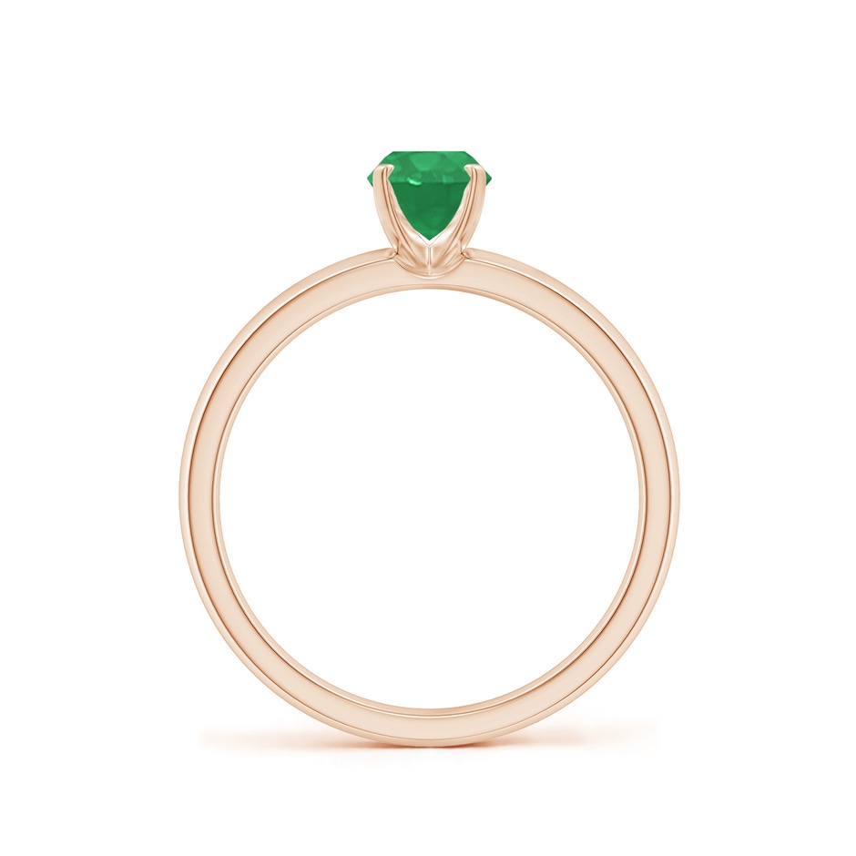 7x5mm A Prong-Set Oval Emerald Solitaire Engagement Ring in Rose Gold Side 199