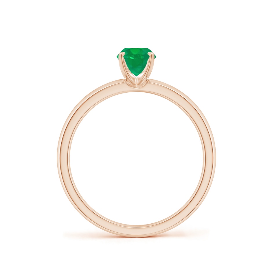 7x5mm AA Prong-Set Oval Emerald Solitaire Engagement Ring in Rose Gold Side 199