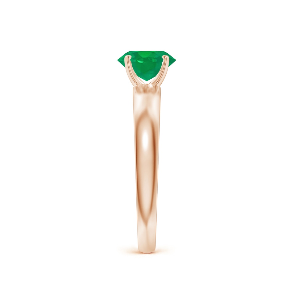 7x5mm AA Prong-Set Oval Emerald Solitaire Engagement Ring in Rose Gold Side 299