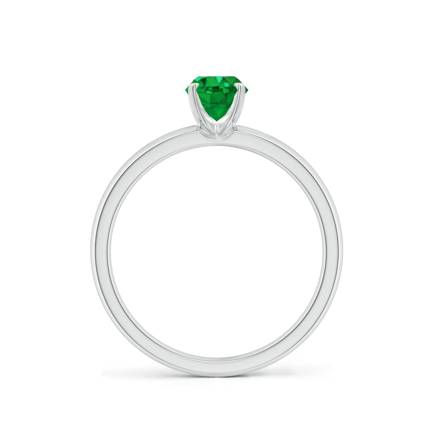 7x5mm AAA Prong-Set Oval Emerald Solitaire Engagement Ring in P950 Platinum