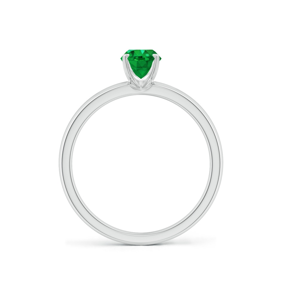 7x5mm AAA Prong-Set Oval Emerald Solitaire Engagement Ring in P950 Platinum Side 199