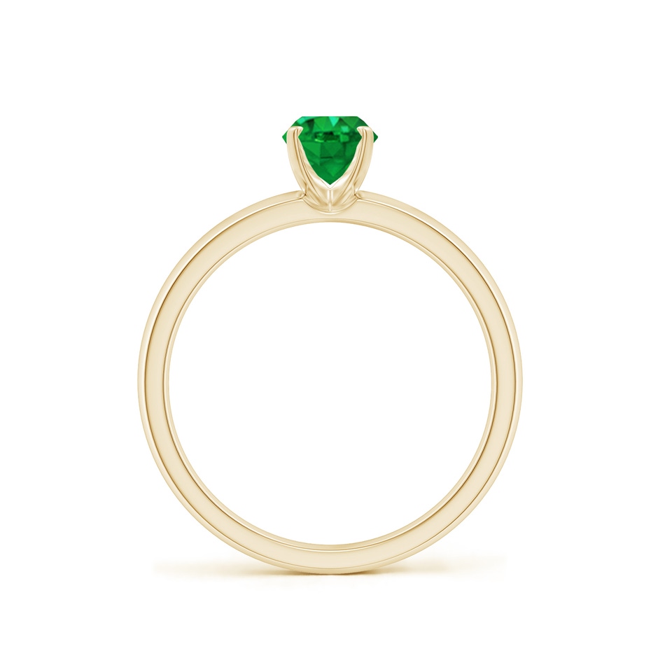 7x5mm AAA Prong-Set Oval Emerald Solitaire Engagement Ring in Yellow Gold Side 199