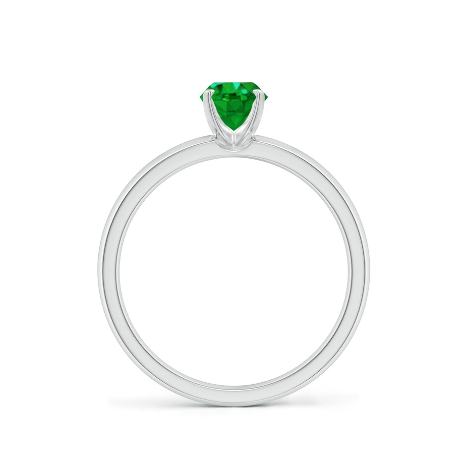 7x5mm AAAA Prong-Set Oval Emerald Solitaire Engagement Ring in White Gold Side 199