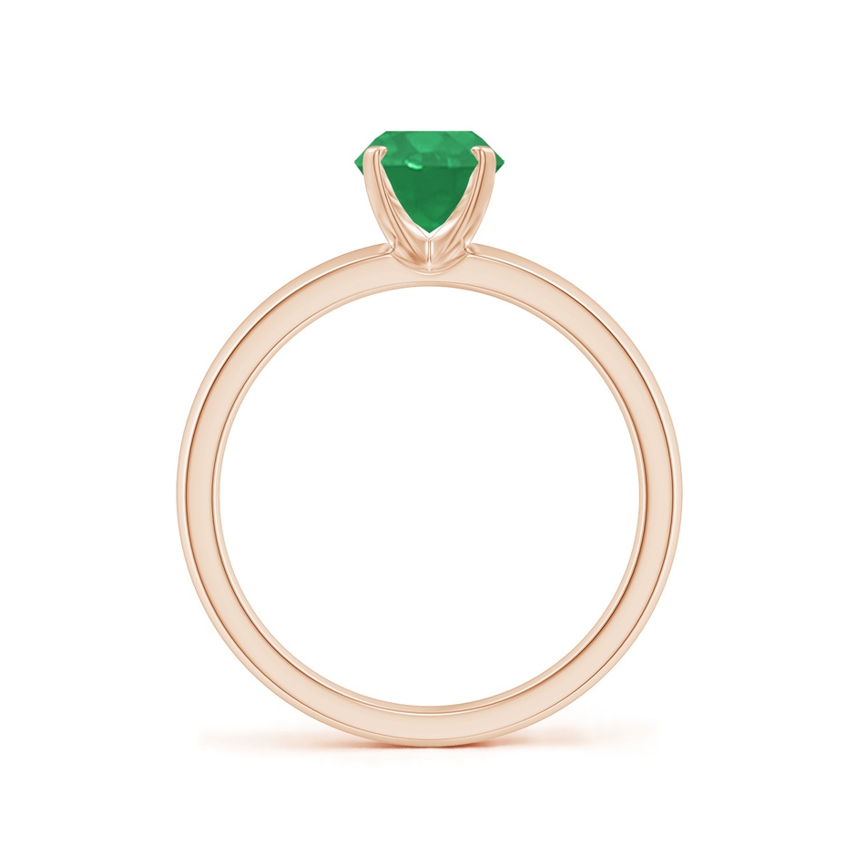 8x6mm A Prong-Set Oval Emerald Solitaire Engagement Ring in Rose Gold Side 199