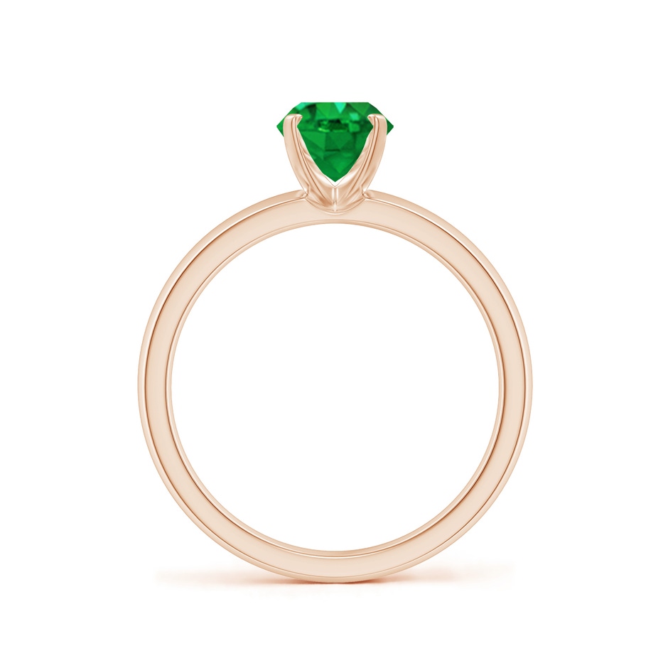 8x6mm AAA Prong-Set Oval Emerald Solitaire Engagement Ring in Rose Gold Side 199